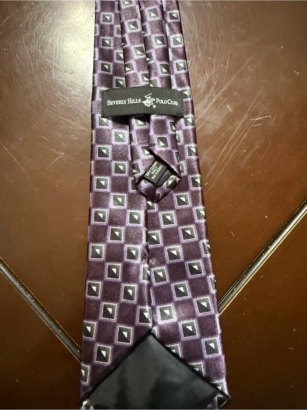 Beverly Hills Polo Club Purple Geometric Men's Tie